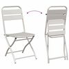 vidaXL Garden Folding Chair Folding 2 pcs Beige 55 x 56.5 x 91cm Steel