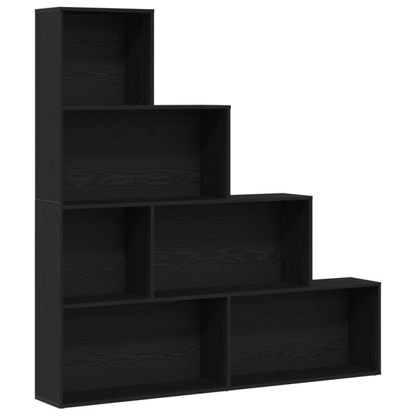 vidaXL Book Cabinet Black Oak 155 x 24 x 160 cm Engineered Wood