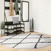 vidaXL Shaggy Rug PAMPLONA High Pile Modern Cream and Black &Oslash; 200 cm