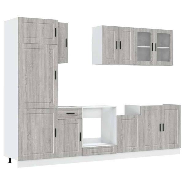 vidaXL 8 Piece Kitchen Cabinet Set Kalmar Grey Sonoma Engineered Wood