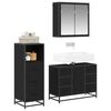 vidaXL Bathroom Furniture Set 3 pcs Black Oak Engineered Wood