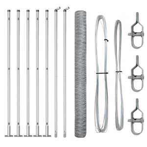 vidaXL Fence Post Silver