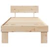 vidaXL Bed Frame with Headboard Natural 90 x 190 cm Solid Pine Wood