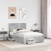 vidaXL Bed Frame Concrete Grey 135 x 190 cm Engineered Wood