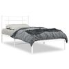 vidaXL Metal Bed Frame without Mattress with Headboard White 107x203cm