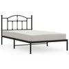 vidaXL Metal Bed Frame without Mattress with Headboard Black 100x200cm