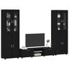 vidaXL TV Cabinet Set with Drawer FLORIN Black Engineered Wood