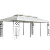vidaXL Gazebo with Double Roof White 6x3 m Steel