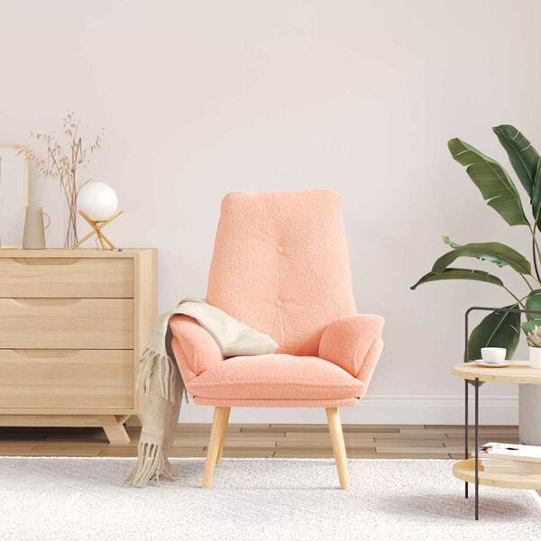 vidaXL Armchair Pink 69 x 74 x 93 cm Sherpa Fabric