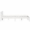 vidaXL Bed Frame White 225.5 x 145.5 x 69.5 cm Solid Pine Wood