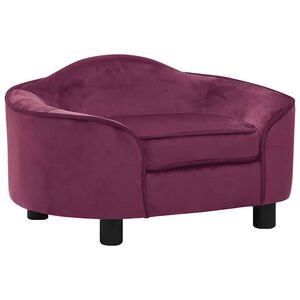 vidaXL Dog Sofa | Burgundy | Plush, Solid Pinewood, Foam | Medium | Dog Sofa