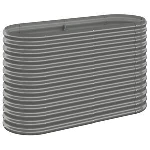 vidaXL Garden Raised Bed Galvanised Steel 114x40x68 cm Grey