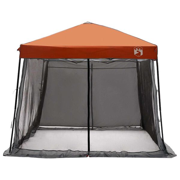 vidaXL Camping Tent Set 2 pcs Grey and Orange Taffeta and Fabric