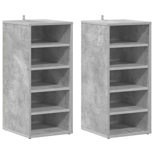 vidaXL Shoe Cabinets 2 pcs Concrete Grey 31.5x35x70 cm Engineered Wood