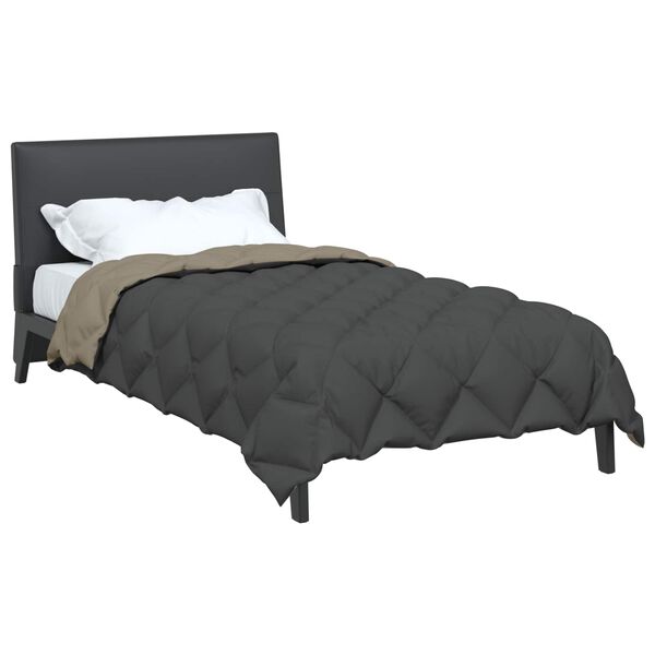 vidaXL Winter Duvet Light Grey and Anthracite 200 x 135 cm Microfiber