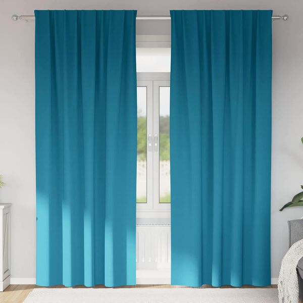 vidaXL Blackout Curtains with Rings 2 pcs Turquoise 245 x 140 cm