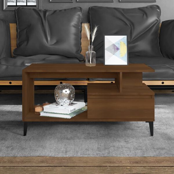 vidaXL Coffee Table Brown Oak 90x49x45 cm Engineered Wood
