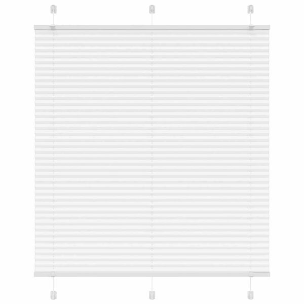 vidaXL Pleated Blind White 115x100 cm Fabric Width 114.4 cm Polyester