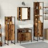 vidaXL Bathroom Furniture Set with Door 4 pcs Old Wood Engineered Wood