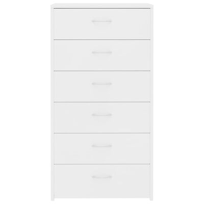 vidaXL Sideboard with 6 Drawers White 50x34x96 cm Engineered Wood