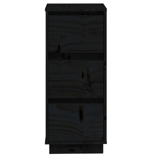 vidaXL Sideboards 2 pcs Black 32x34x75 cm Solid Wood Pine