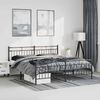 vidaXL Metal Bed Frame without Mattress with Footboard Black 193x203cm