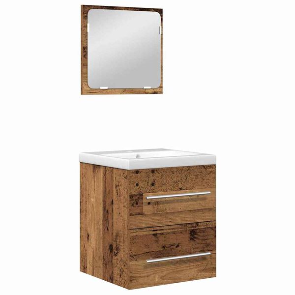 vidaXL Bathroom Furniture Set 2 pcs Old Wood Engineered Wood