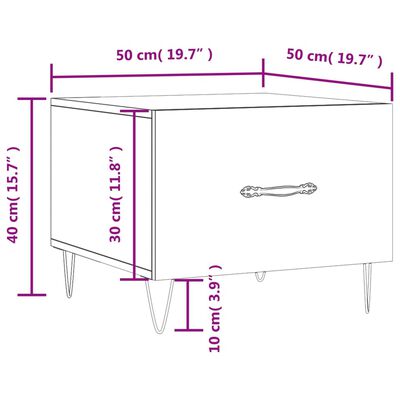vidaXL Coffee Table High Gloss White 50x50x40 cm Engineered Wood
