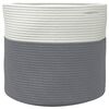 vidaXL Storage Basket Grey and White Ø40x35 cm Cotton