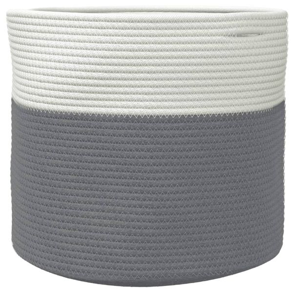 vidaXL Storage Basket Grey and White Ø40x35 cm Cotton