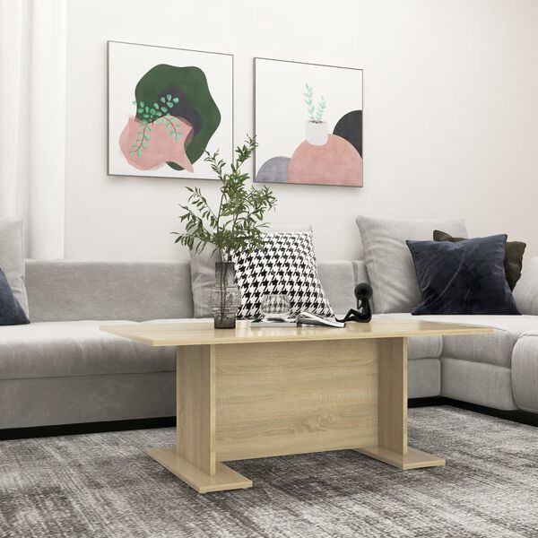 vidaXL Coffee Table Sonoma Oak 103.5x60x40 cm Engineered Wood