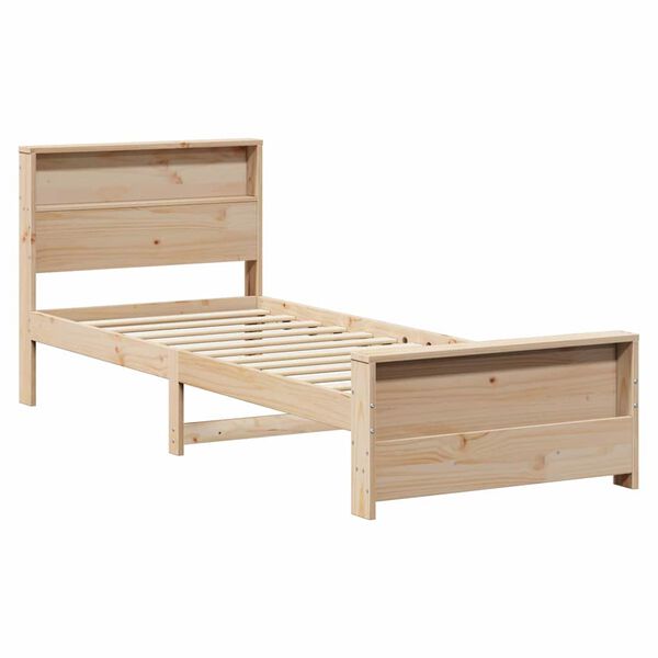 vidaXL Bed Frame with Headboard Brown 80 x 200 cm Engineered Wood