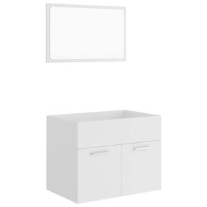 vidaXL 2 Piece Bathroom Furniture Set White Engineered Wood