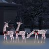 vidaXL Christmas Reindeer Family 270x7x90 cm Gold Warm White Mesh