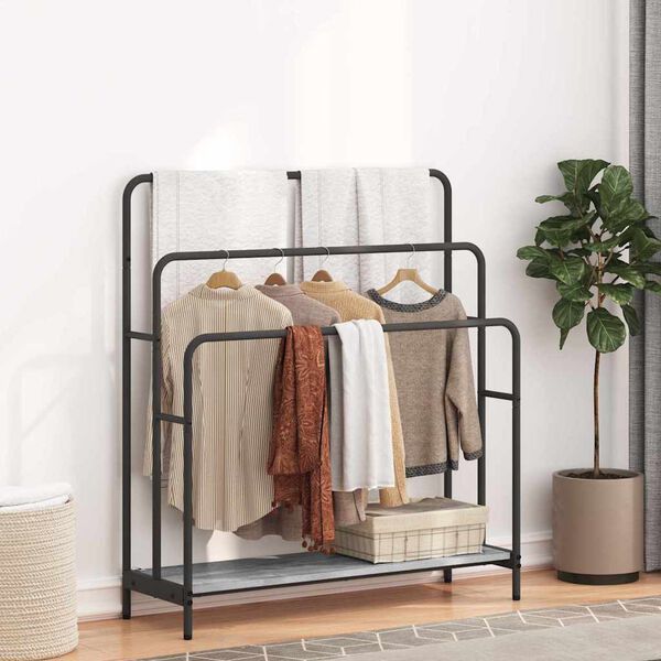 vidaXL Cloth Rack Grey Sonoma 90 x 30 x 100.5 cm Engineered wood