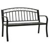 vidaXL Garden Bench with a Table 125 cm Steel Black