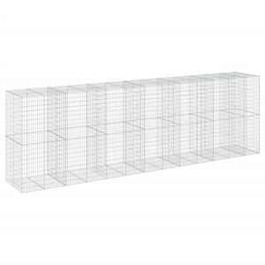 vidaXL Gabion Basket with Cover 650x100x200 cm Galvanised Iron