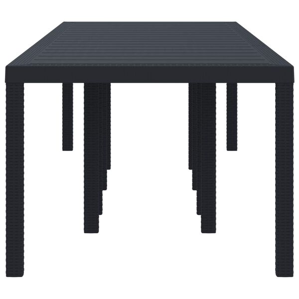 vidaXL Garden Dining Table Anthracite 300 x 100 x 73 cm Poly Rattan