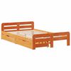 vidaXL Bed frame without Mattress Wax Brown 135x190 cm Double Solid Wood Pine