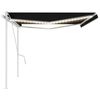 vidaXL Manual Retractable Awning with LED 5x3.5 m Anthracite
