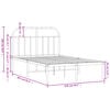 vidaXL Metal Bed Frame without Mattress with Headboard White 120x200cm