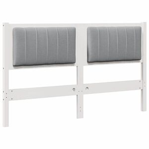 vidaXL Upholstered Headboard White 140 cm Solid Pine Wood