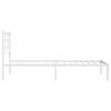 vidaXL Metal Bed Frame without Mattress with Headboard White 80x200cm