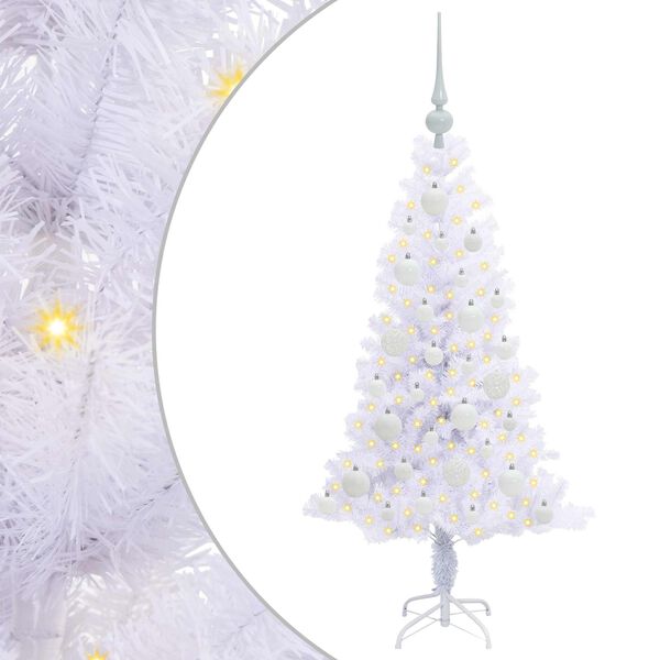 vidaXL Artificial Christmas Tree with Stand White 120 cm PVC and Steel