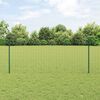 vidaXL Fence with Post Green 1 x 25 m Steel and PVC