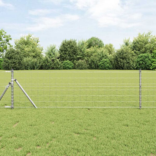 vidaXL Euro Fence Silver 0.4 x 25 m Hot dip galvanized iron