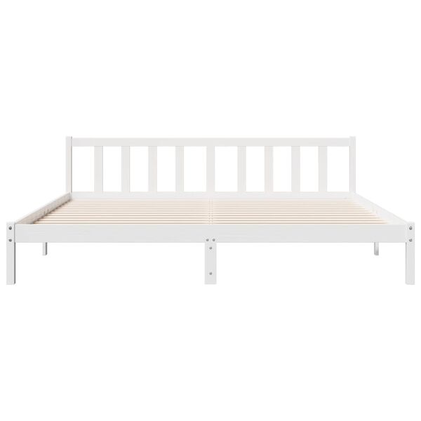 vidaXL Extra Long Bed Frame without Mattress White 180x210 cm Solid Wood Pine
