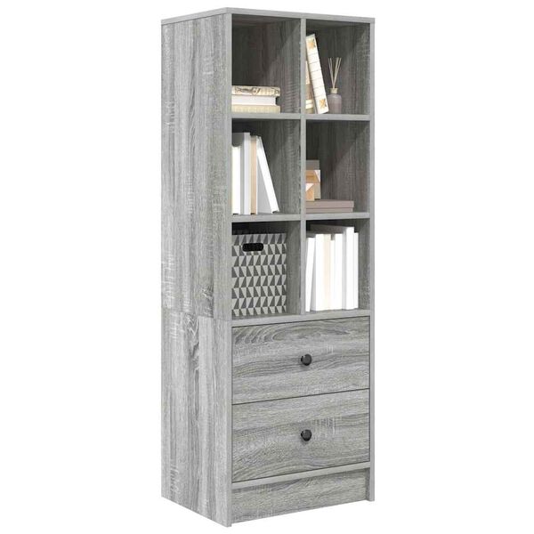 vidaXL Highboard with Drawer Grey Sonoma 45.5 x 34 x 127 cm