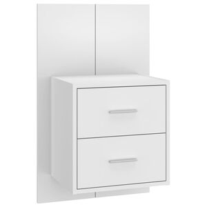 vidaXL Wall-mounted Bedside Cabinet High Gloss White