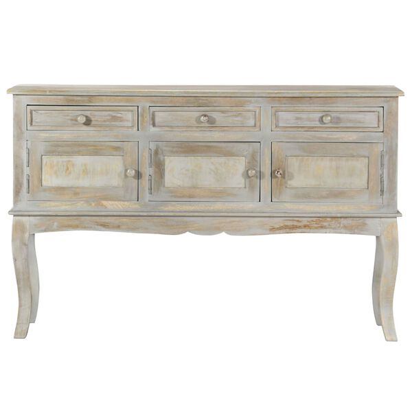 vidaXL Sideboard Grey 110x35x75 cm Solid Mango Wood